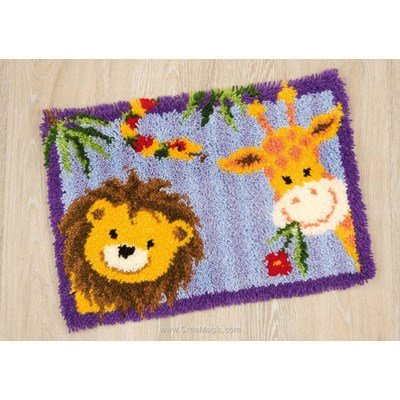 Kit tapis point noué animaux de la jungle - Vervaco