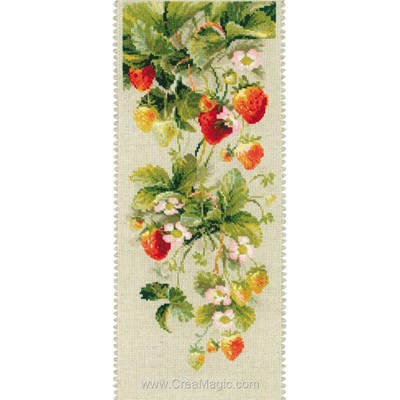 Broderie au point de croix point compté les fraises de RIOLIS