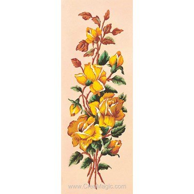 Gerbe de roses jaune canevas - SEG