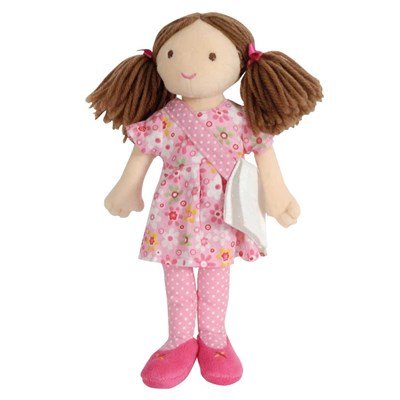 Doudou pour bébé à broder poupée en robe fleuri de DMC