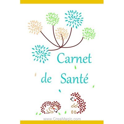 Protège carnet de santé pour enfant bébés hérissons à broder - Princesse