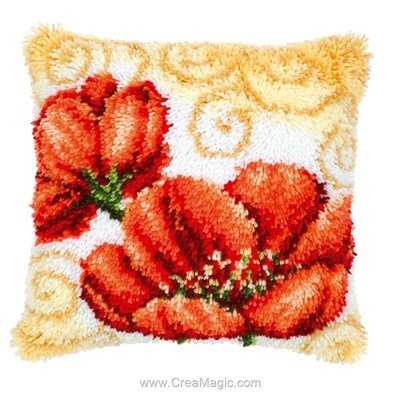 Kit coussin point noue déco anémones - Vervaco