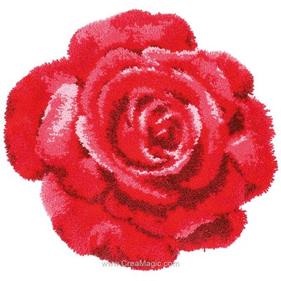 Tapis point noué rose rouge de Vervaco