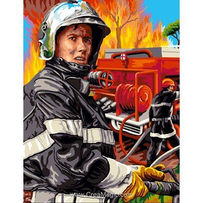 Pompier - le portrait canevas de Mimo Verde
