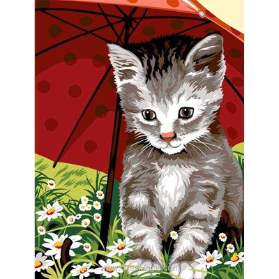 Chat sous le parapluie canevas - SEG