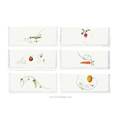 Pochette serviette Assortiment de 6 pochettes serviette les petits légumes - Avila