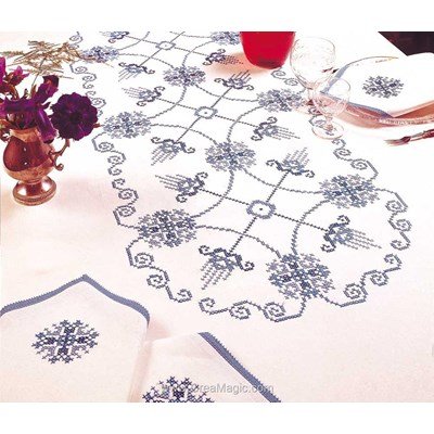 Serviette de table baltique en broderie au point de croix imprimé - Margot Broderie