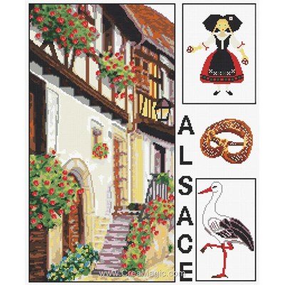 Tableau broderie point de croix rue d'alsace - Marie Coeur