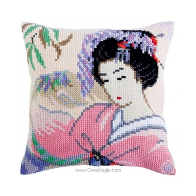 Coussin au point de croix douce japonaise de Collection d'art