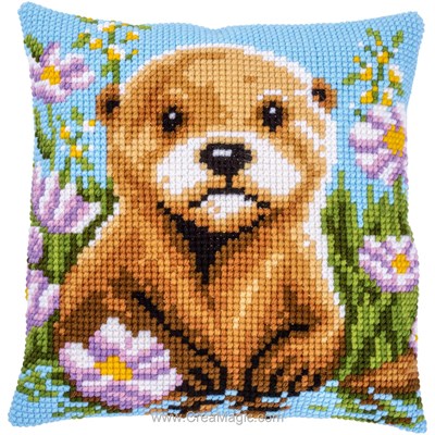 Coussin point de croix Loutre - Vervaco