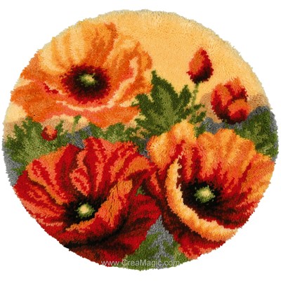 Tapis Point Noué Coquelicots - Vervaco