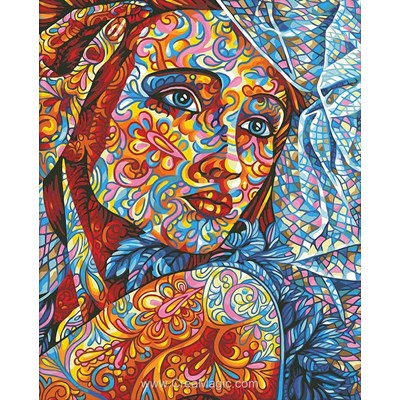 Kit broderie diamant stained glass portrait - Diamond Painting