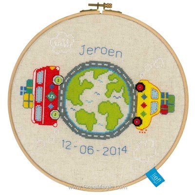 Autour de la terre kit broderie bébé - Lief By Vervaco