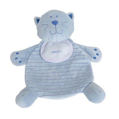 Doudou bébé à broder plat chat bleu DMC