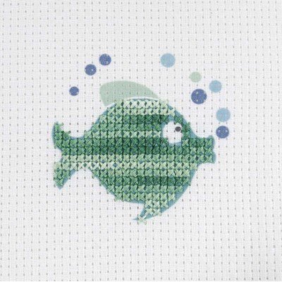 Broderie le poisson vert - DMC