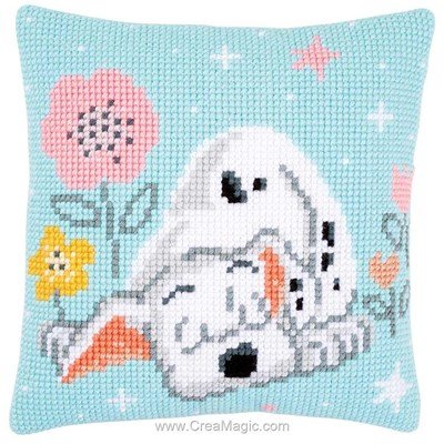 Coussin mon dalmatien endormi de Vervaco au point de croix