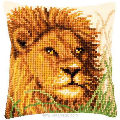 Kit coussin au point de croix Vervaco le lion, roi des animaux