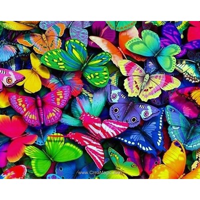 Kit broderie diamant rainbow butterflies de Wizardi