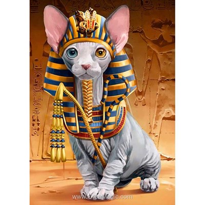 Kit broderie diamant Wizardi le chat pharaon