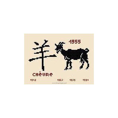 Kit tableau point de croix chèvre - Aux 4 Points Du Monde