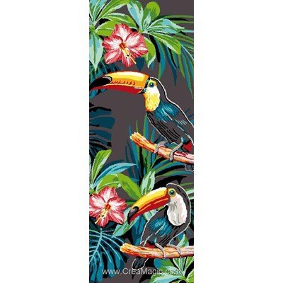 Mimo Verde canevas toucans et fleurs