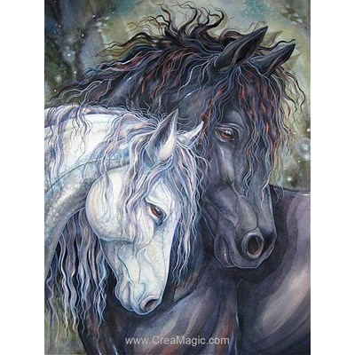 Broderie diamant pair of horses - Diamond Painting