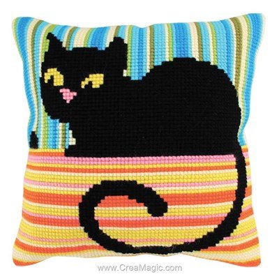 Coussin mme cool au point de croix de Collection d'art