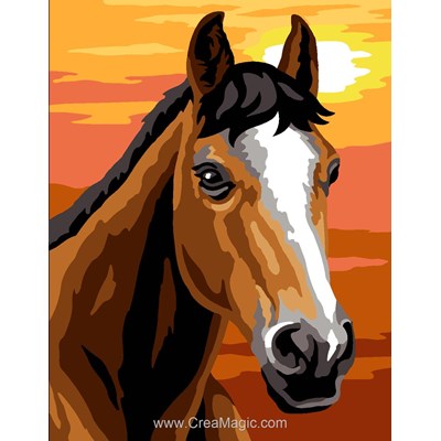 Kit canevas enfants Margot portrait de cheval au crépuscule