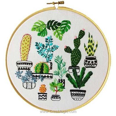 Kit broderie imprimée jardin de cactus de Princesse