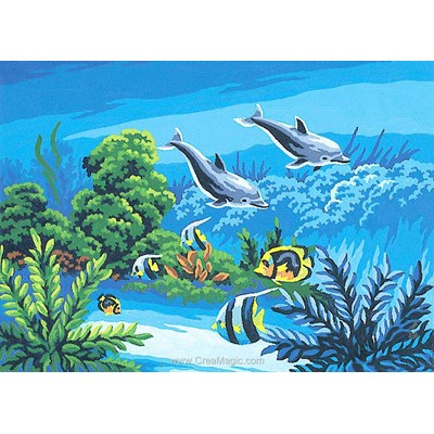 Canevas dauphins des eaux tropicales de Collection d'art