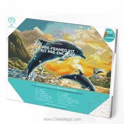 Broderie diamant Squares - Dolphin sunset - Diamond Dotz