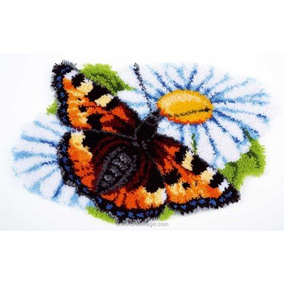 Tapis point noue Vervaco papillon sur la marguerite