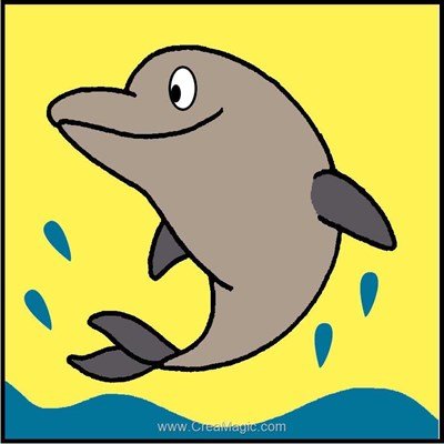 Kit canevas debutant saut du dauphin jaune de Luc Création