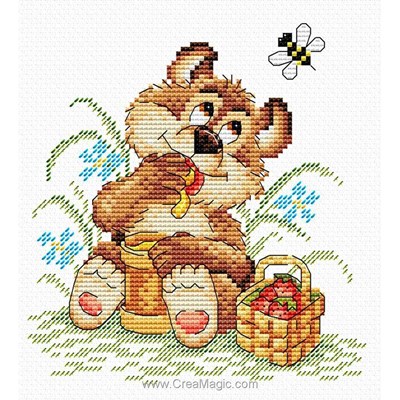 Kit broderie Ourson miel et fraise - MP Studia
