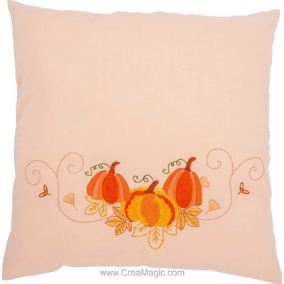 Coussin broderie Traditionnelle Citrouille d'automne - Vervaco