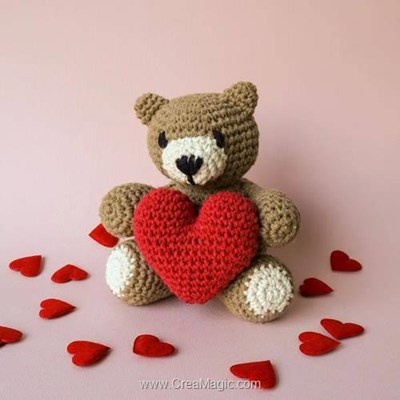 Kits amigurumi - Valentino l'ours en peluche - teak - Hoooked