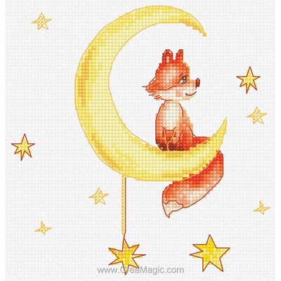 Kit broderie Fox on the moon - Luca-S
