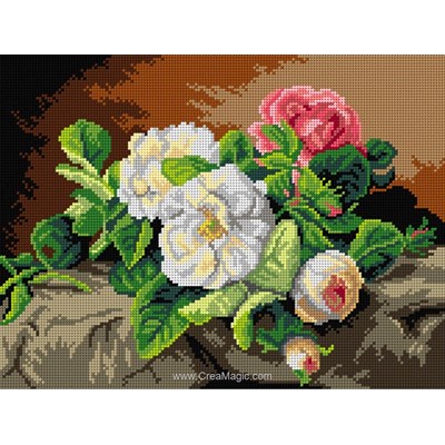 Canevas Fleurs et plantes - Canevas after Gerardina Jacoba van de Sande Bakhuyzen - Wild Roses - Orchidea