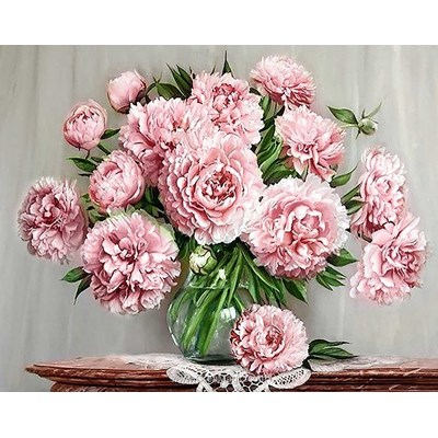 Kit broderie diamant bouquet de pivoines du jardin - Collection d'art