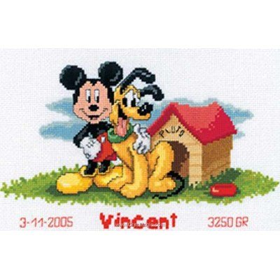 Mickey et plutot broderie bébé naissance - Vervaco