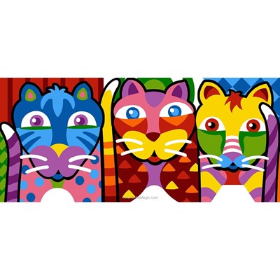 SEG canevas géométrique chats color