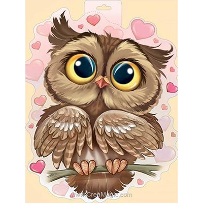 Kit broderie diamant owl in love - Wizardi