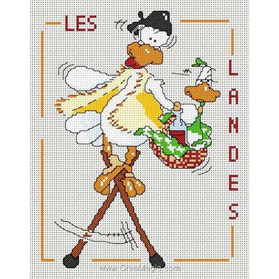 Kit broderie point de croix les landes - toile lin d'Anagram