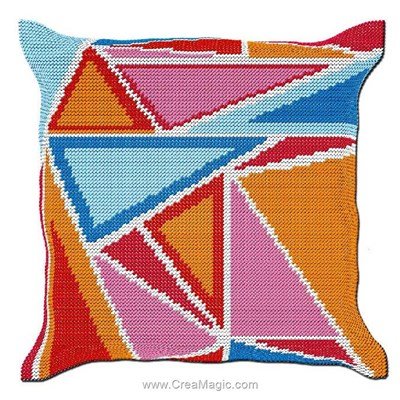 Coussin Luc Création multi triangle au demi point
