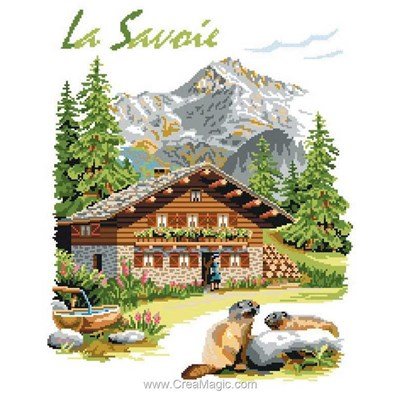 Maison de savoie kit au point croix compté - Luc Création