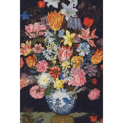 Broderie en point compté fleurs de bosschaert national gallery de DMC