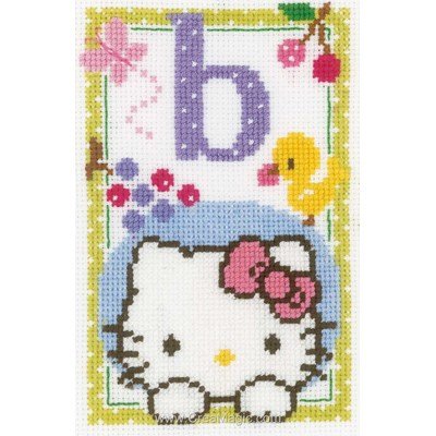 Vervaco kit à broder en point croix hello kitty lettre b