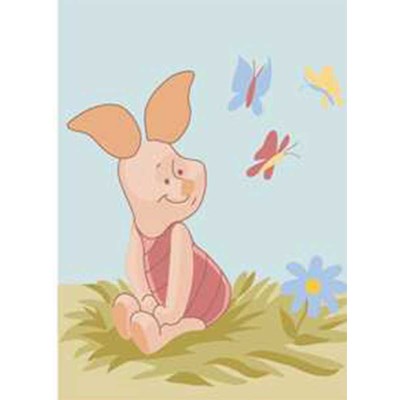 Porcinet et les papillons - winnie disney canevas - DMC