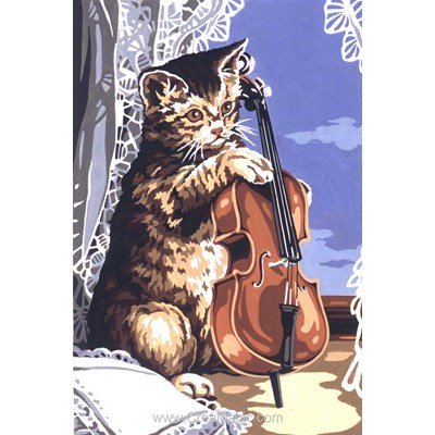 Le chat et le violoncelle canevas chez SEG