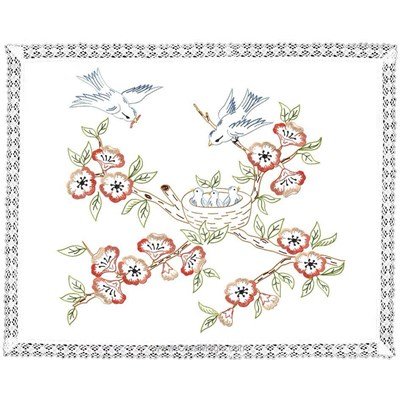 Kit napperon en broderie traditionnelle les oiseaux de Luc Création